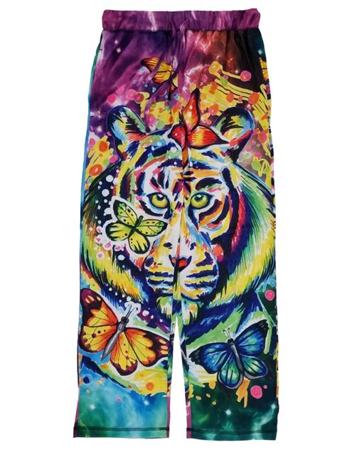 Top Drawer Mens Colorful Tie Dye Space Tiger Butterflies Lounge Pants