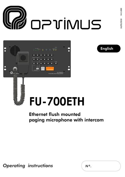 Optimus Fu 700eth Operating Instructions Manual Pdf Download Manualslib