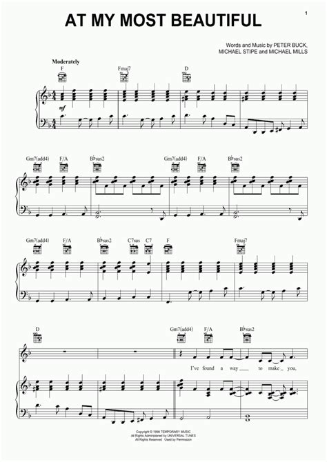 At My Most Beautiful Piano Sheet Music Onlinepianist