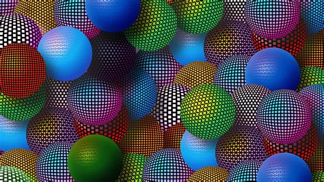Разноцветные шарики 3d графика обои для рабочего стола картинки фото