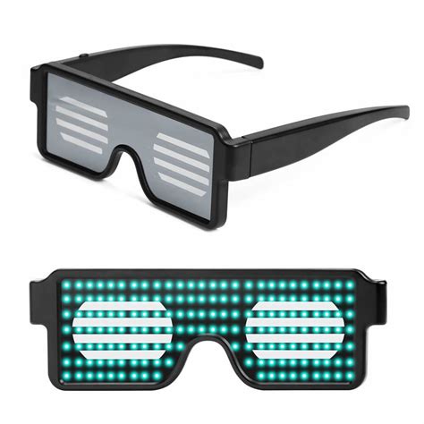 Gflai Pixel Led Glasses Display Led Sunglasses Light Up Eyewear Led Sunglasses Sunglasses