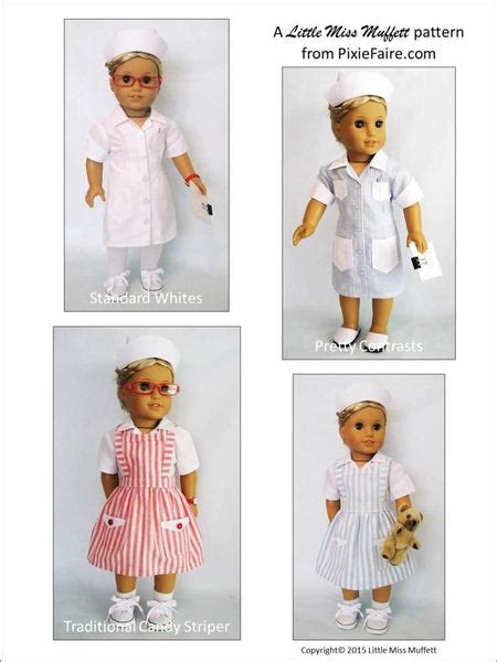 Little Miss Muffett Nurse Candy On Call Doll Clothes Pattern 18 Inch