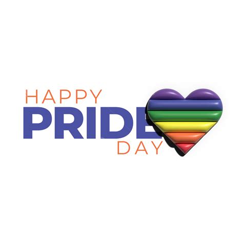 Happy Pride Day With Rainbow Color Love Shape Vector Happy Pride Day