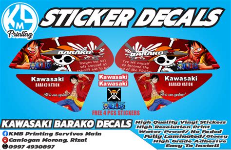 Kawasaki Barako 2 Sticker Decals One Piece Luffy Design Lazada Ph
