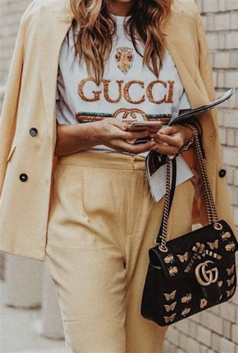 Pinterest Luxurylife Fashion Clothes Women Gucci Outfit Gucci Tee