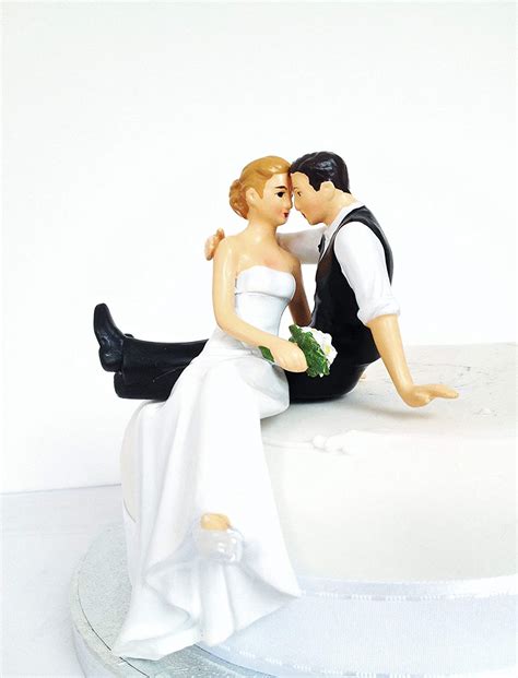 Wedding Cake Toppers Assorted Colours Bride And Groom Sitting
