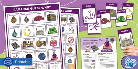 Ramadan Printable Guess Who Board Game Ramadan Activities