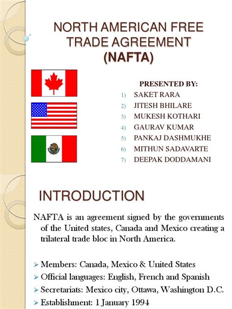 Nafta North American Free Trade Agreement The United States Free