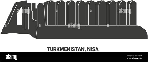 Turkmenistan Nisa Travel Landmark Vector Illustration Stock Vector