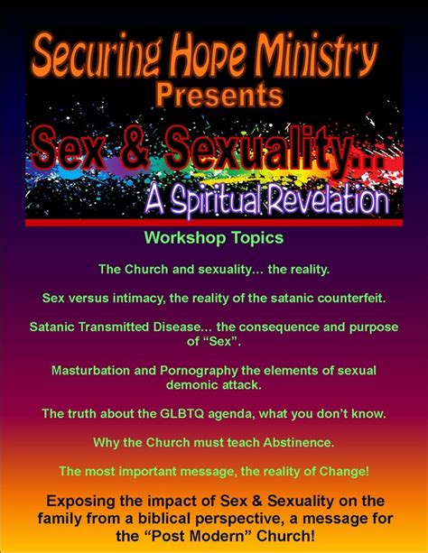 Sex And Sexuality A Spiritual Revelation Workshop Securing Hope Ministry