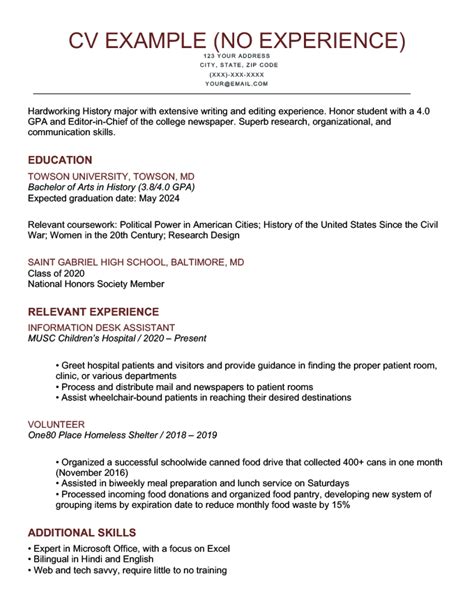 How To Write A Curriculum Vitae Cv For A Job Examples Resume