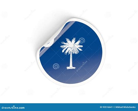 Flag Of South Carolina Us State Round Sticker Stock Illustration