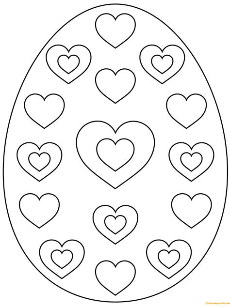 Coloring pages are a great mental exercise without the hassle of actually exercising. Easter Egg Hearts Pattern Coloring Page - Free Coloring ...