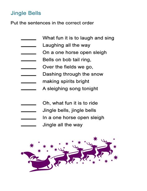 Lyrics Jingle Bells Printable Printable World Holiday