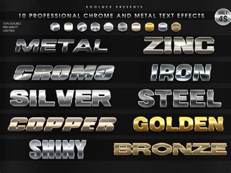 5 Professional Chrome Text Effects Ps Styles By Koolgfx On Deviantart