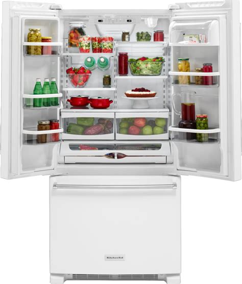 Kitchenaid 221 Cu Ft French Door Refrigerator White Krff302ewh