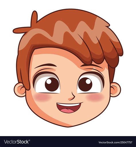 Boy Face Cartoon Royalty Free Vector Image Vectorstock