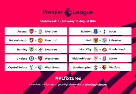 Latest premier league scores, upcoming fixtures and results, all updated in real time. 2016/17 Premier League Fixtures Released - European ...