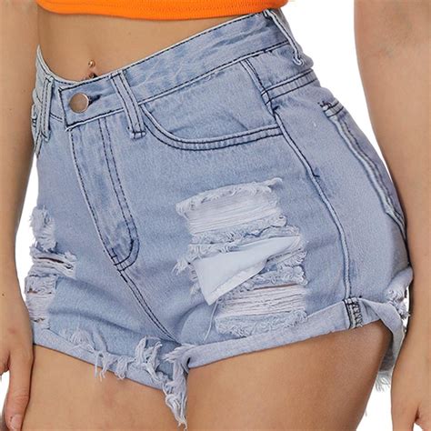 2018 Summer Woman Shorts Fashion Hole Washing Denim Shorts Sexy Mini