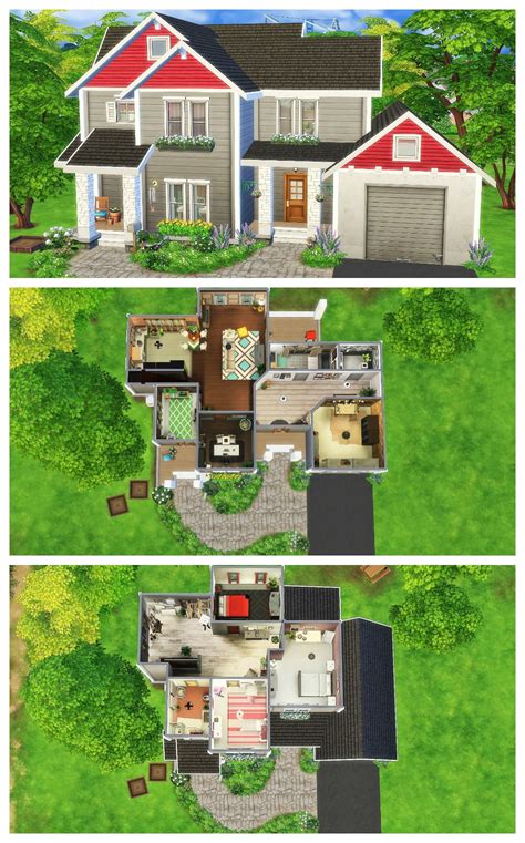 Craftsman House Sims 4 Speed Build План дома Чертежи дома Дом симсов