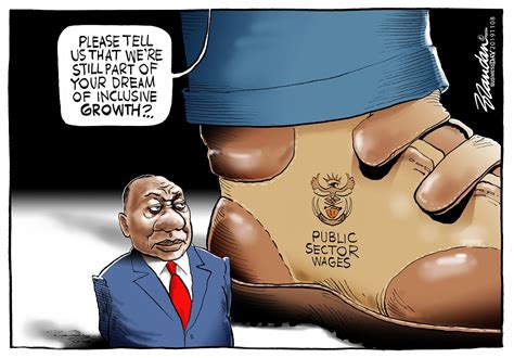So as i said other sectors like the security personnel like police and the army must continue to. CARTOON: Ramaphosa's public sector wage Goliath