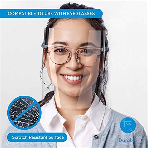 Vyzor Face Shield With Glasses Frame 11pk Safety Face Shield For Face Mask Shield Anti Fog