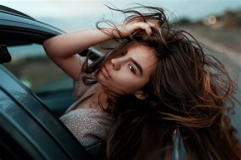 Girl Hair Blowing In Wind Car Wallpaper Hd Girls Wallpapers K