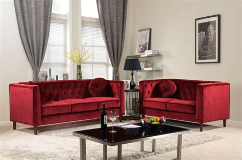 The leather model is entirely handmade and unique. US Pride Furniture Ventura Chesterfield Velvet 2 Piece ...