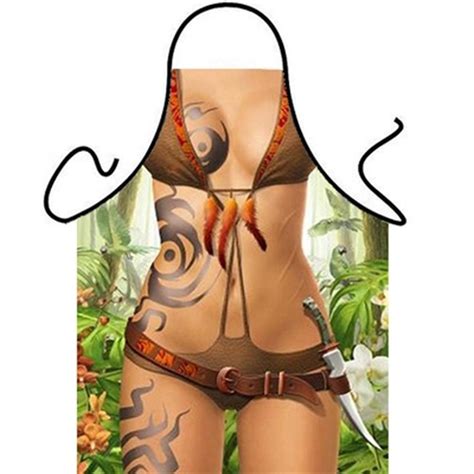 Free Shipping Wild Beauty Printed Funny Apron Sexy Kitchen Cooking Home