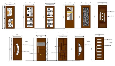 Multiple Wooden Doors Elevation Cad Blocks Details Dwg File Cadbull