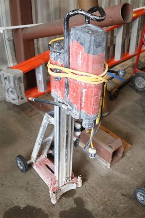 Hilti Dd250 Concrete Core Drill Affixed To Stand Tools And