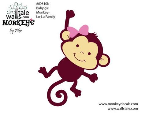 Cartoon Drawings Of Cute Monkeys D310b Baby Girl Monkey Decal Lo Lu