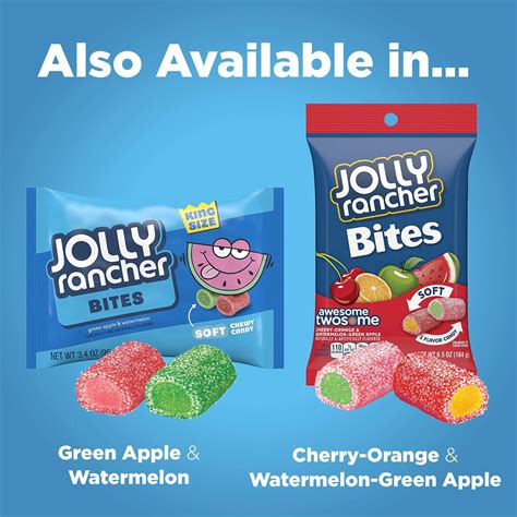 Jolly Rancher Bites Green Apple And Watermelon Flavored Chewy Candy