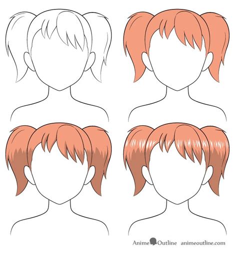 How To Shade Anime Hair Step By Step Animeoutline Anime Hair How