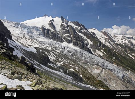 The Trient Glacier Sheepbacks Rocks The Mont Blanc Mountain Massif