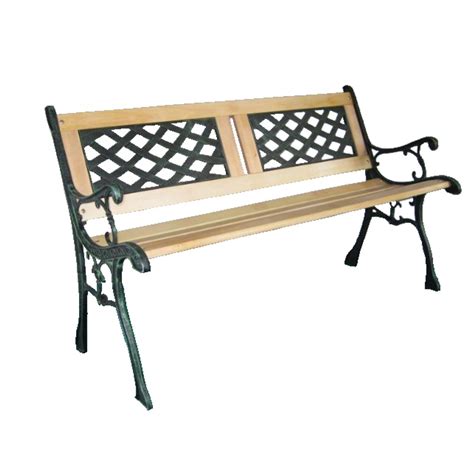 New 3 Seater Outdoor Home Wooden Garden Bench with Cast Iron Legs Seat