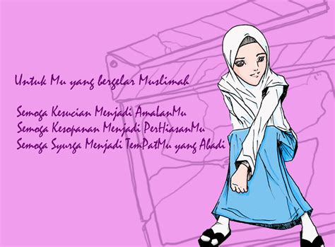 Wallpaper Gambar Kartun Muslimah Keren Terbaru Deloiz