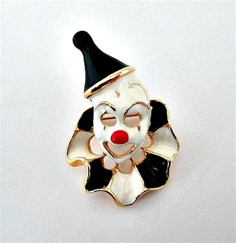 Clown Face Vintage Brooch Pin Enamel Clown Pin Jewelry Etsy Vintage
