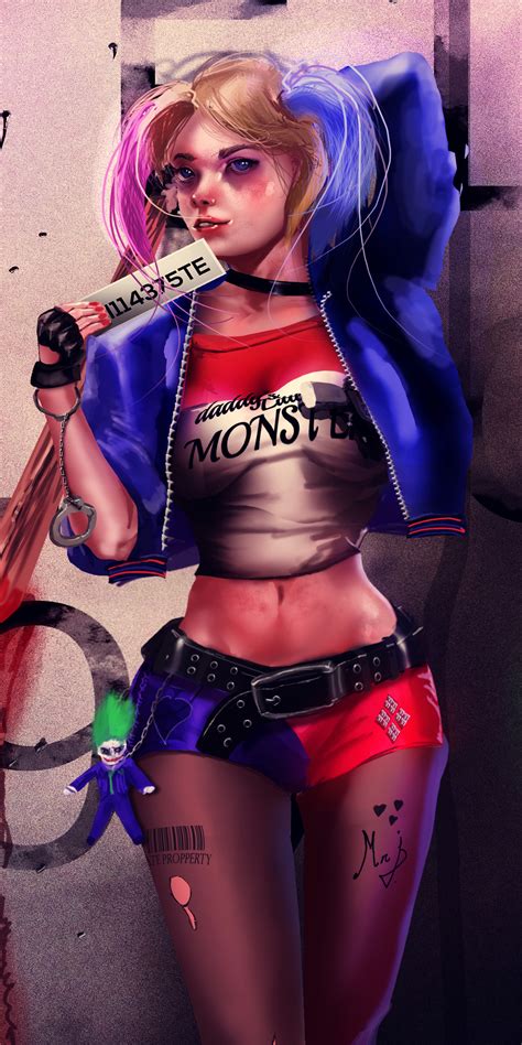1080x2160 Harley Quinn Got Busted 4k One Plus 5thonor 7x