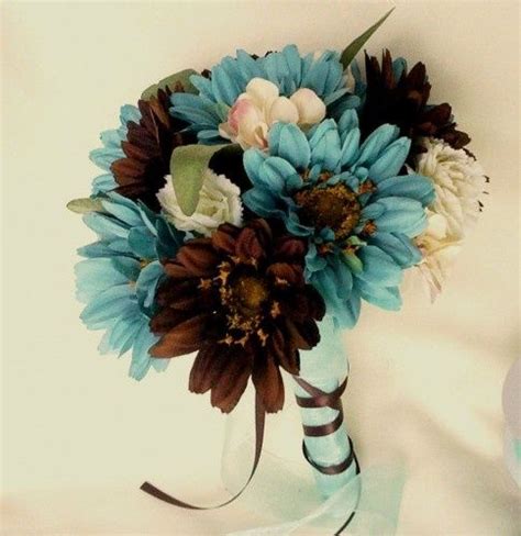 Photo of bridal bouquets in turquoise color. 114 best Blue & Brown Wedding images on Pinterest | Blue ...