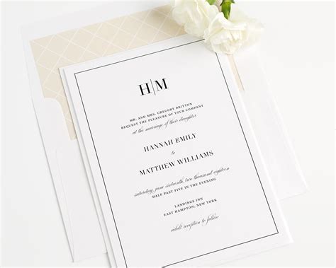 Glamorous Monogram Wedding Invitations Wedding Invitations