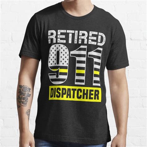 Funny Vintage Retired 911 Dispatcher Police Yellow Line Son Daughter Graduation T Sarcastic
