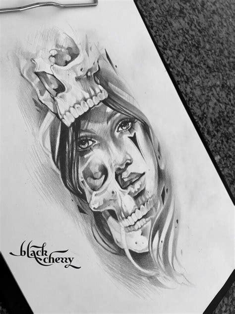 Pin By Georgi Iliev On 1 Sketch Tattoo Design Skull Girl Tattoo Chicano Drawings