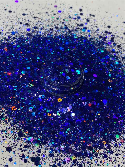 Fantasía Holographic Blue Chunky Glitter Mix Grado Etsy
