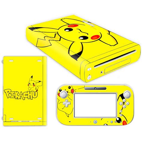 Pokemon Go Pikachu Skin Sticker For Nintendo Wii U Console Cover With