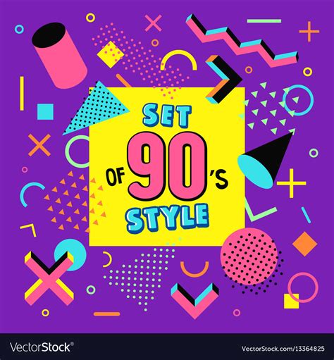 Set Design Of 90s Style Royalty Free Vector Image