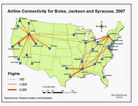 Map Catalog Gis 3015 Flow Map Airline Connectivity In Boise Jackson
