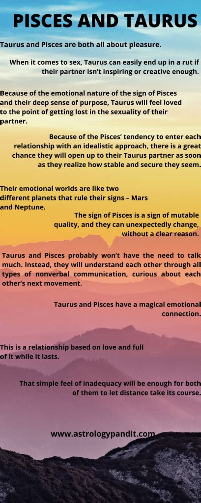 Pisces Man Taurus Woman Compatibility In Love Online