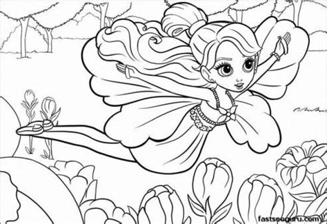 Free Printable Disney For Girls Barbie Thumbelina Coloring Pages For