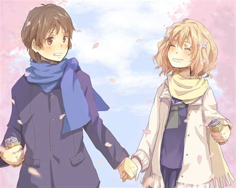 Male And Female Anime Character Holding Hands Hd Wallpaper Wallpaper